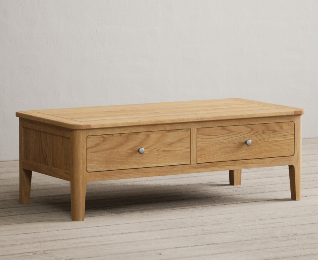 Photo 2 of Loxton solid oak 4 drawer coffee table