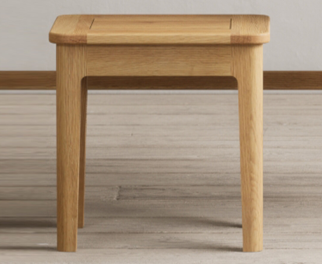 Product photograph of Loxton Solid Oak Dressing Table Stool from Oak Furniture Superstore