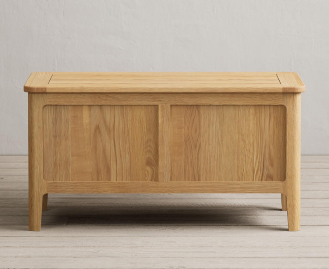 Product photograph of Loxton Solid Oak Blanket Box from Oak Furniture Superstore
