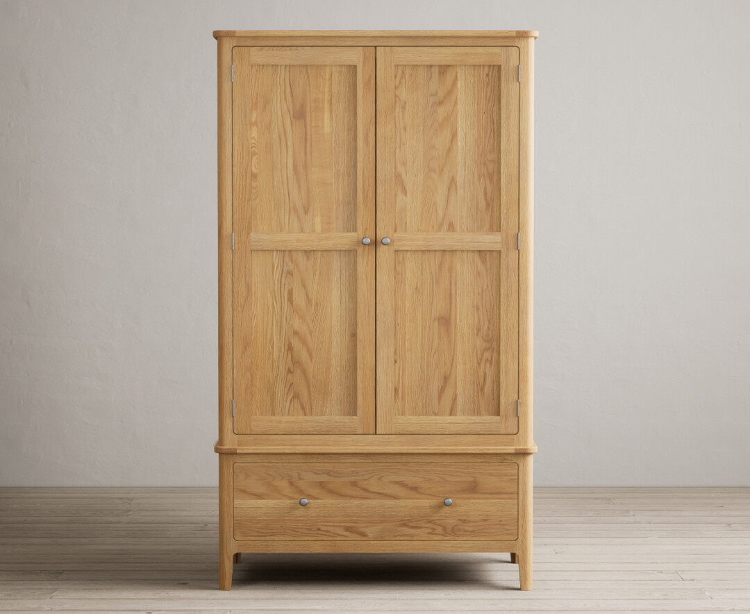 Product photograph of Loxton Solid Oak Double Wardrobe from Oak Furniture Superstore