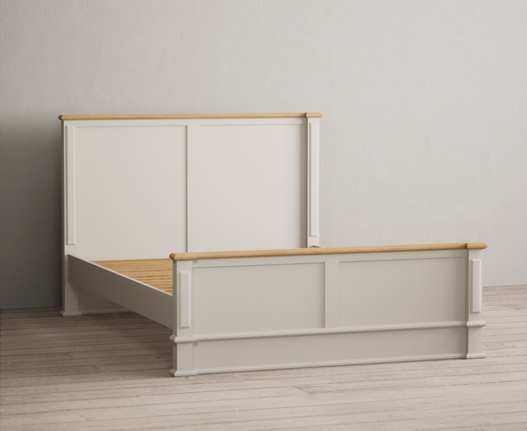 Lawson Oak and Soft White Painted Double Bed