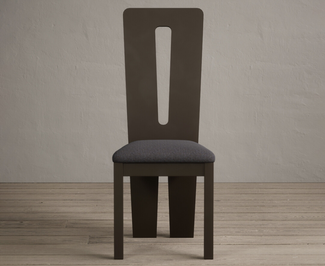 Lucca Brown Dining Chairs With Charcoal Grey Fabric Seat Pad