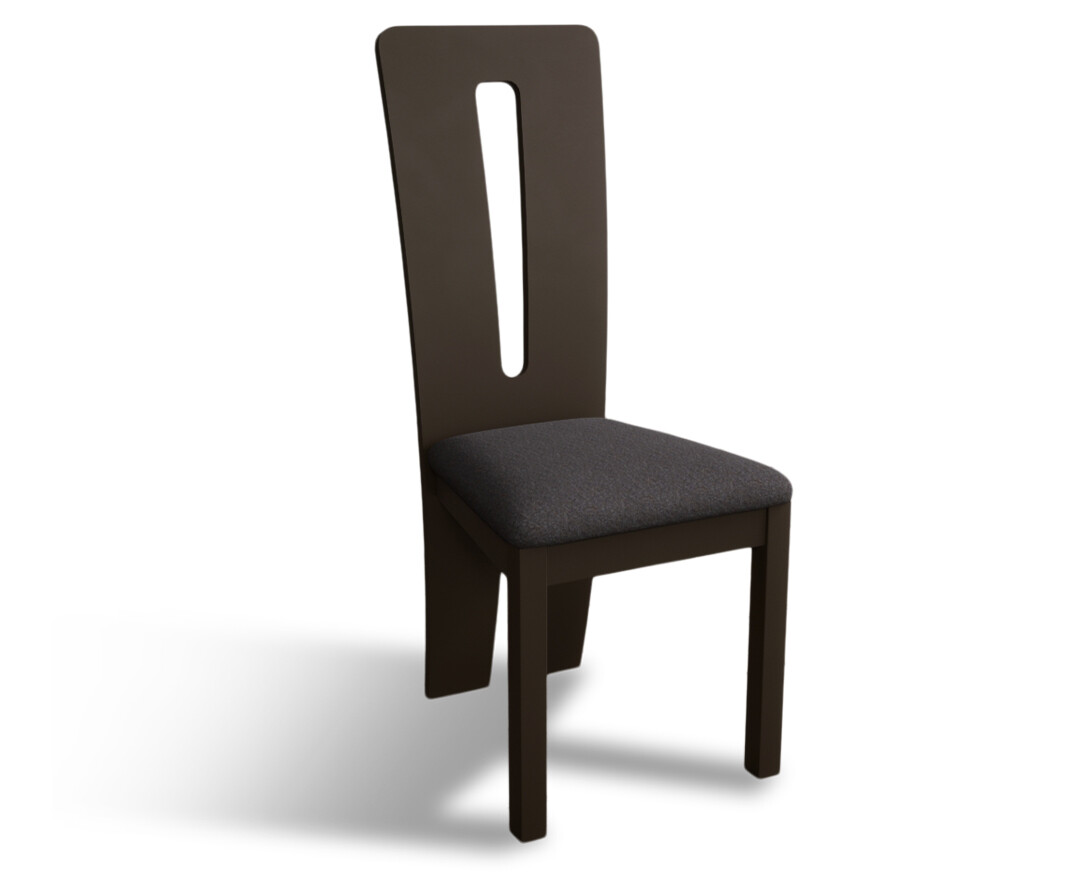 Photo 3 of Lucca brown dining chairs with charcoal grey fabric seat pad