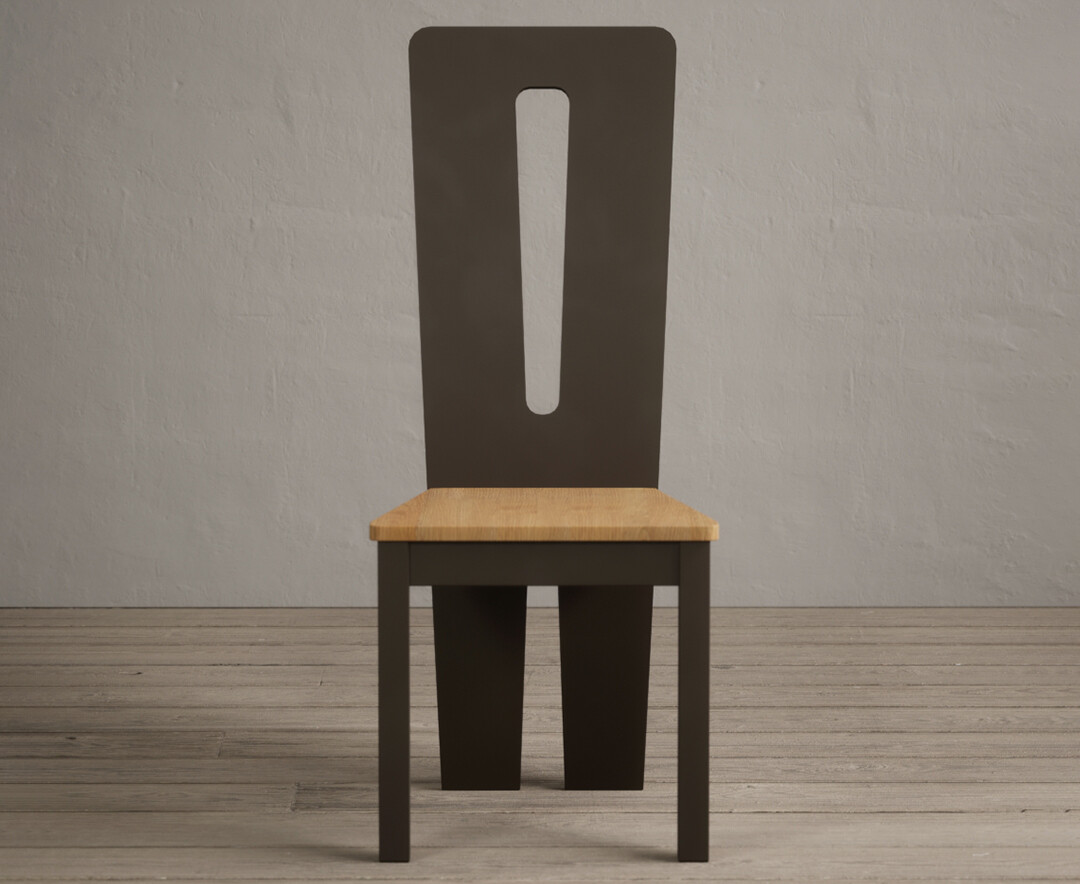 Product photograph of Lucca Brown Dining Chairs With Oak Seat Pad from Oak Furniture Superstore
