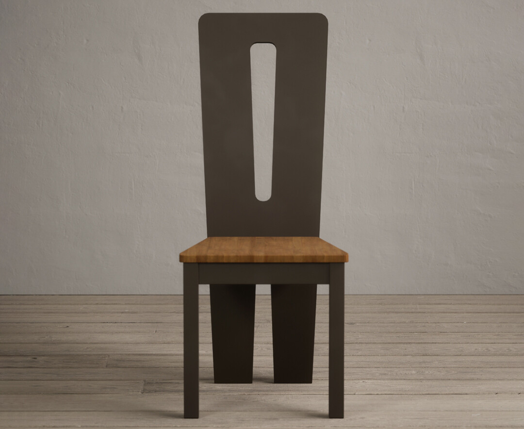 Product photograph of Lucca Brown Dining Chairs With Rustic Oak Seat Pad from Oak Furniture Superstore
