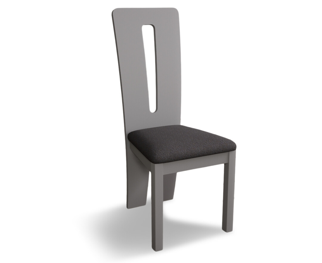 Photo 3 of Lucca light grey dining chairs with charcoal grey fabric seat pad