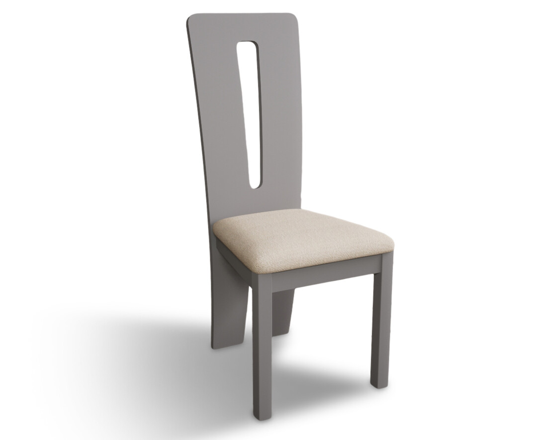 Photo 3 of Lucca light grey dining chairs with linen fabric seat pad