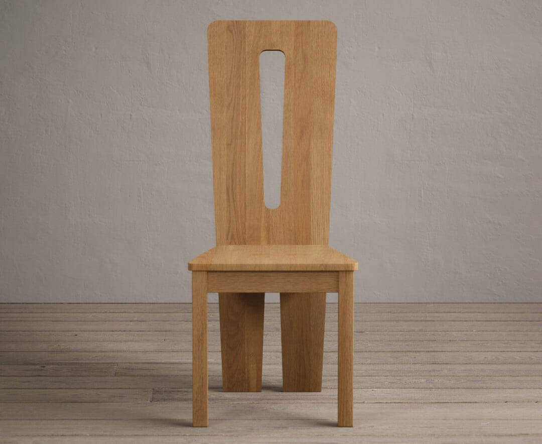 Lucca Solid Oak Dining Chairs With Oak Seat Pad