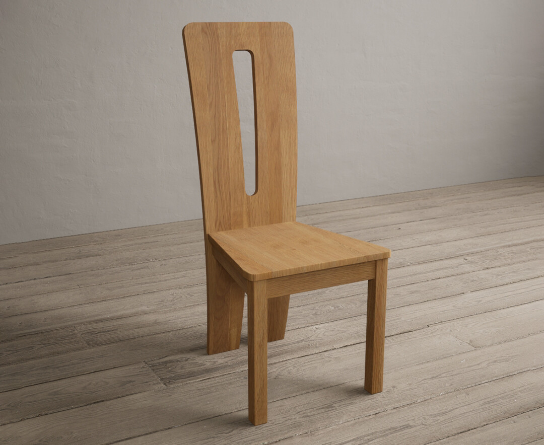 Photo 1 of Lucca solid oak dining chairs with oak seat pad