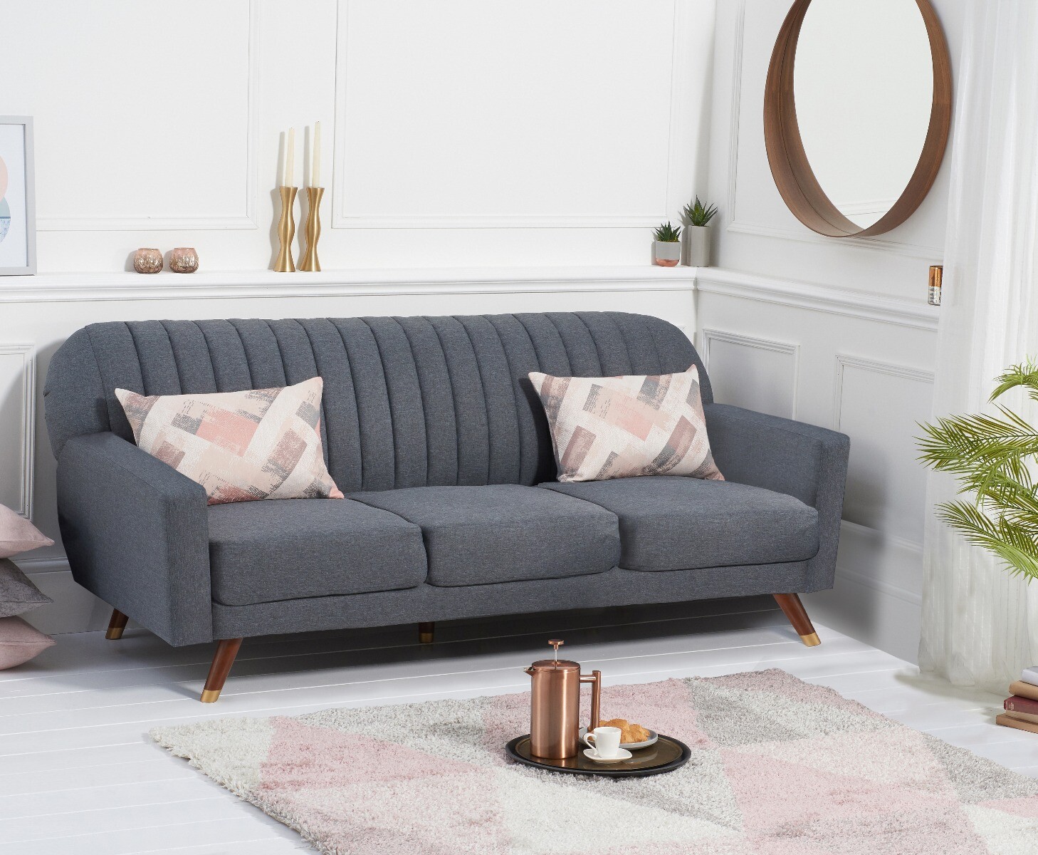 Product photograph of Elise Sofa Bed In Grey Linen from Oak Furniture Superstore