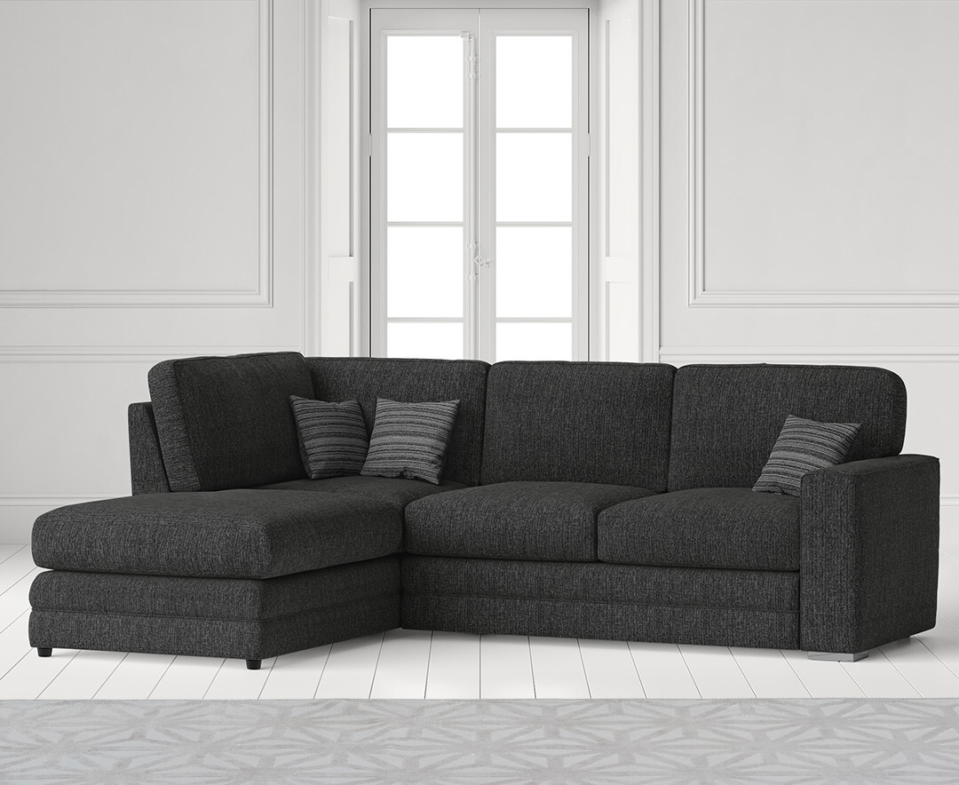 Product photograph of Madden Charcoal Grey Fabric Left Hand Facing Corner Sofa from Oak Furniture Superstore