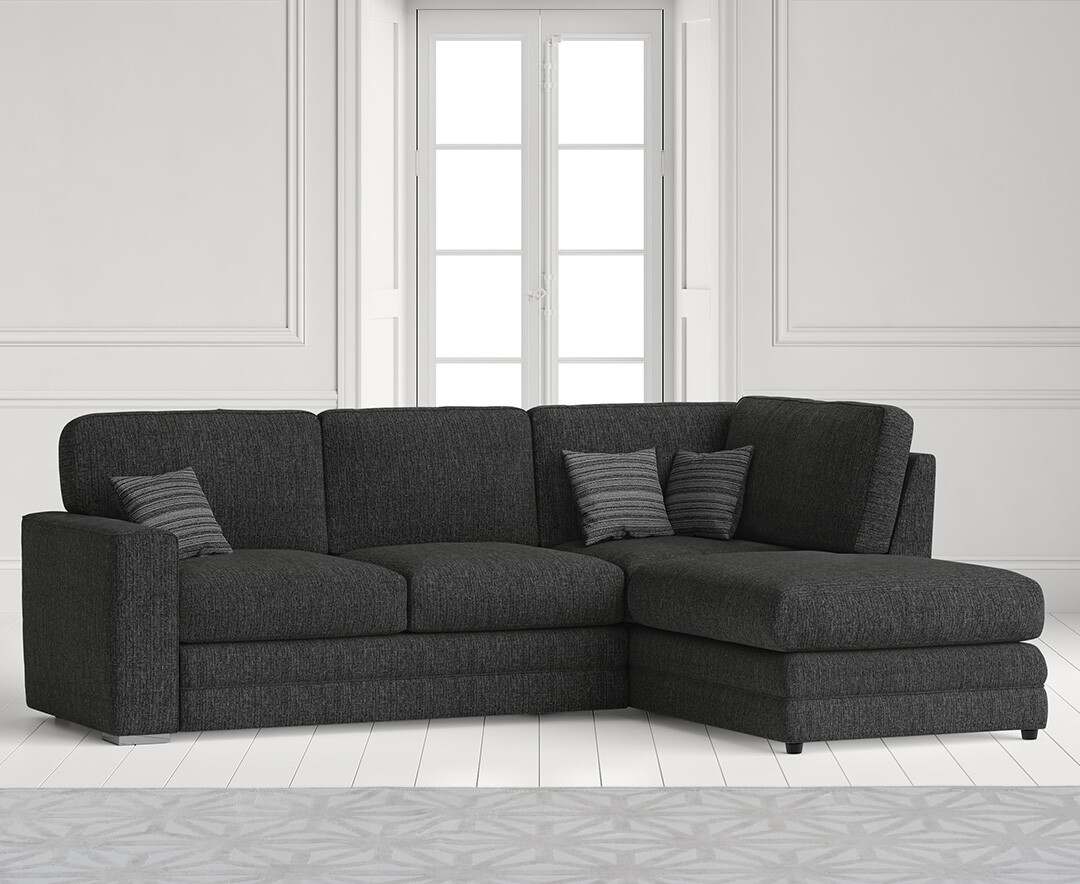 Product photograph of Madden Charcoal Grey Fabric Right Hand Facing Corner Sofa from Oak Furniture Superstore