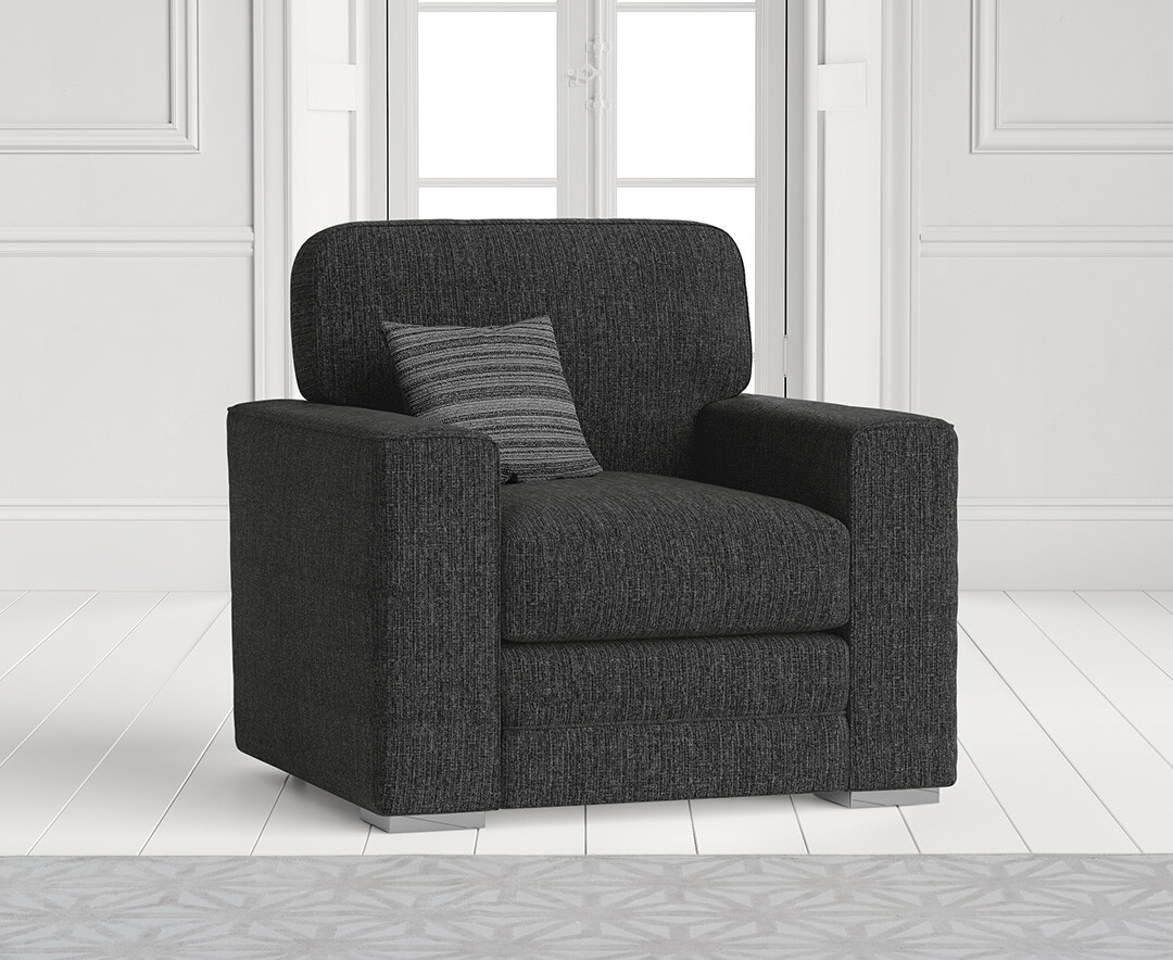 Product photograph of Madden Charcoal Grey Fabric Armchair from Oak Furniture Superstore