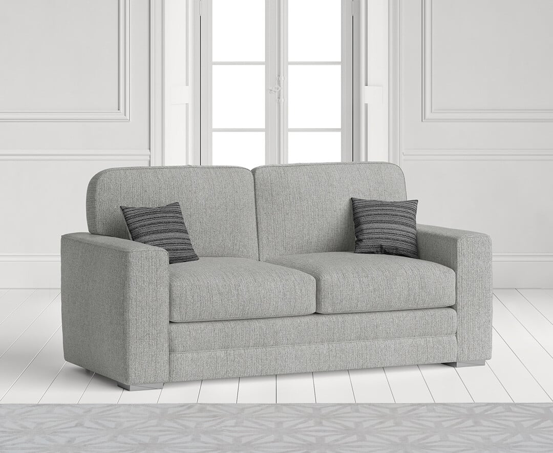 Product photograph of Madden Light Grey Fabric Two Seater Sofa from Oak Furniture Superstore