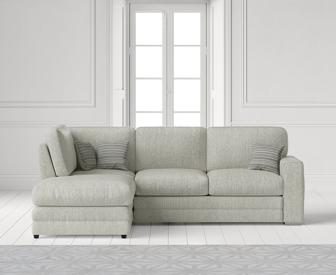 Product photograph of Madden Cream Fabric Left Hand Facing Corner Sofa from Oak Furniture Superstore