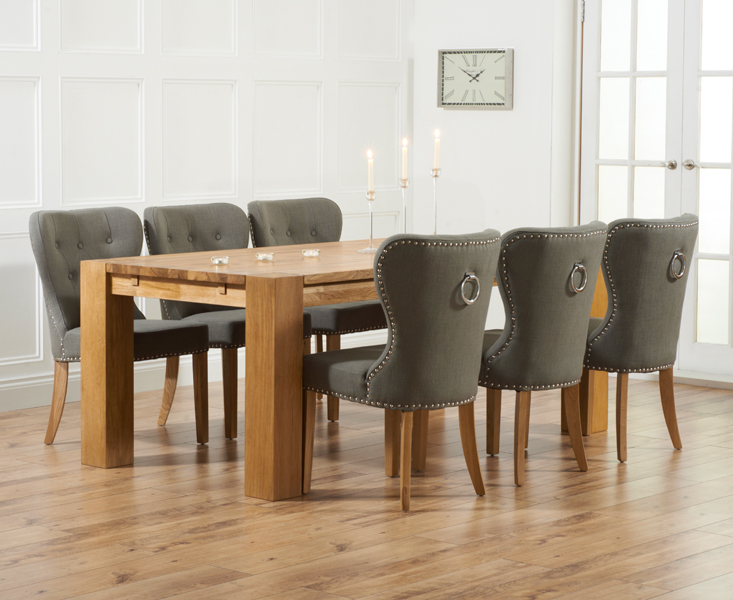 Madrid 200cm Solid Oak Dining Table, Oak Extending Dining Table And Chairs