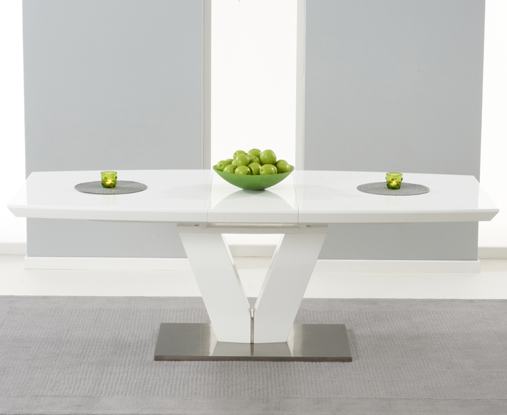 Photo 2 of Extending palermo 180cm white high gloss dining table