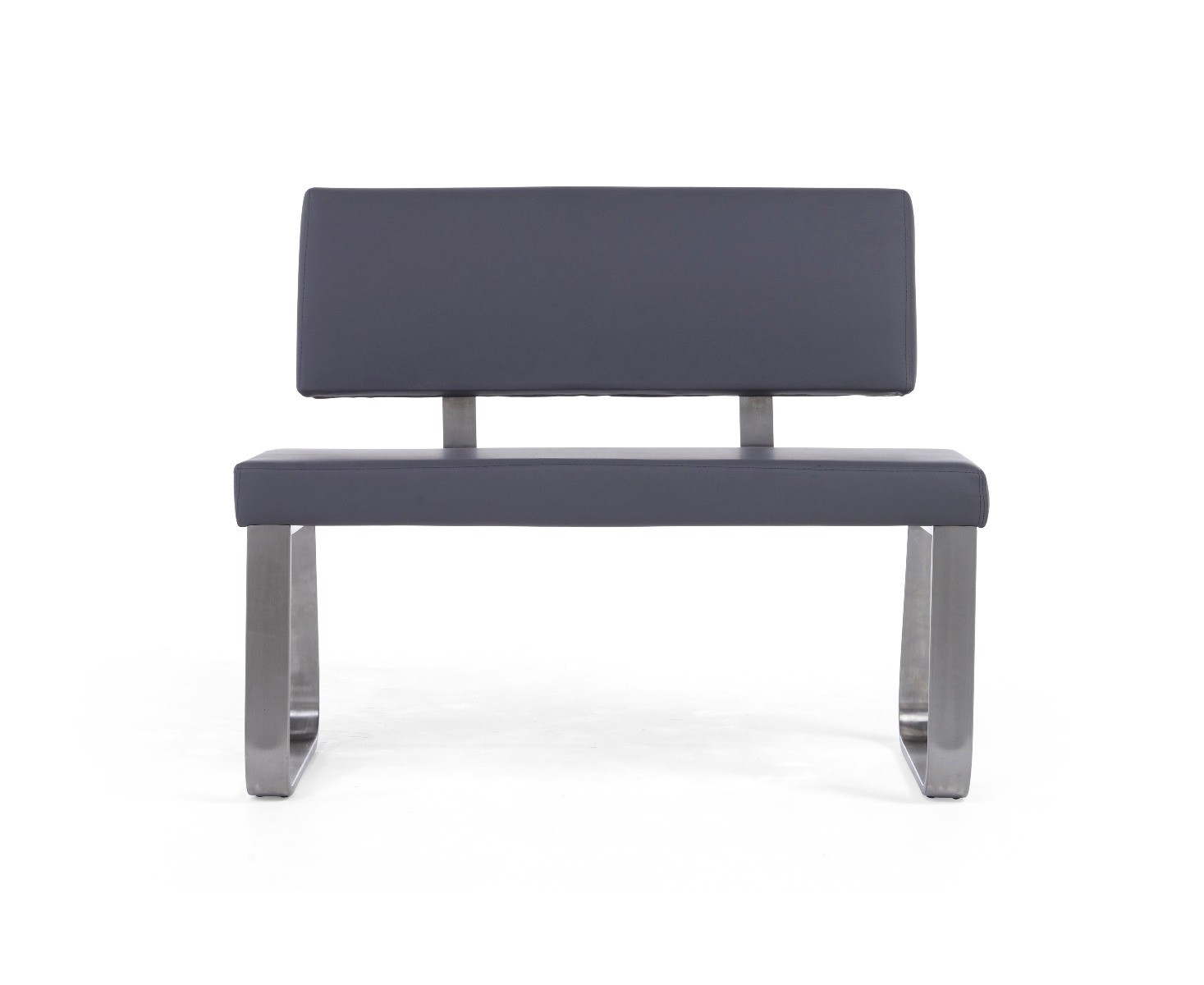 Photo 1 of Austin small grey faux leather bench with back