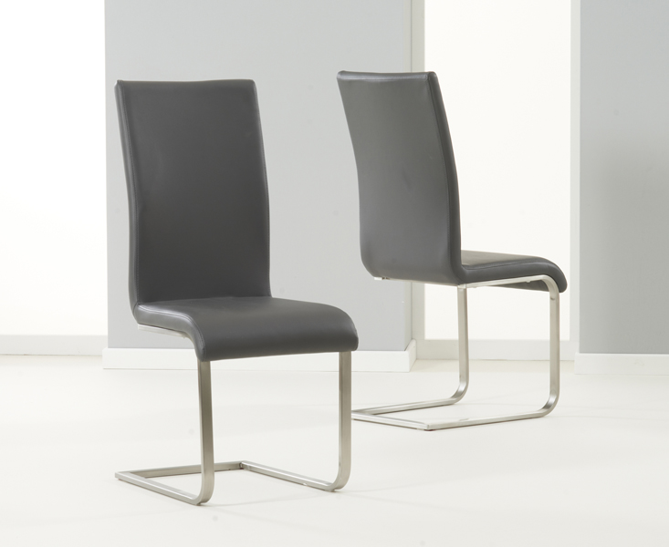 Product photograph of Austin Grey Faux Leather Dining Chairs from Oak Furniture Superstore
