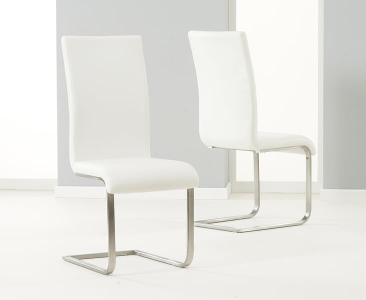 Product photograph of Malaga White Faux Leather Dining Chairs from Oak Furniture Superstore