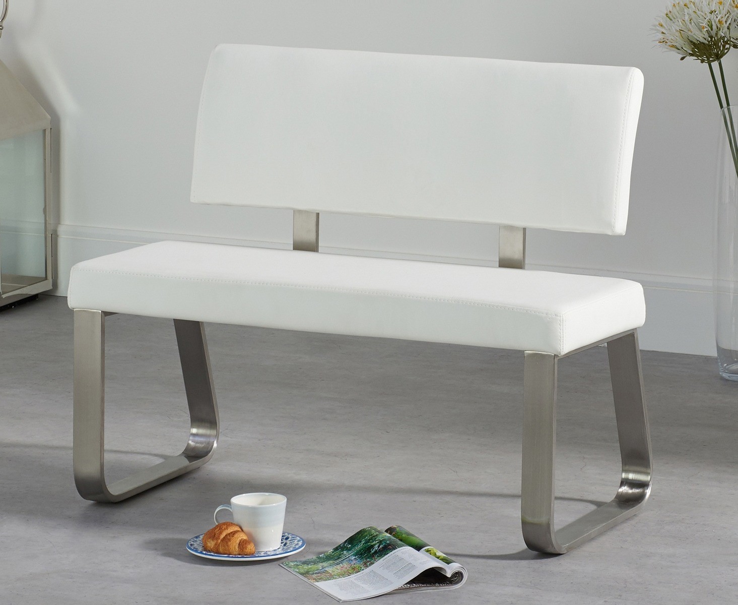 Malaga Small White Bench