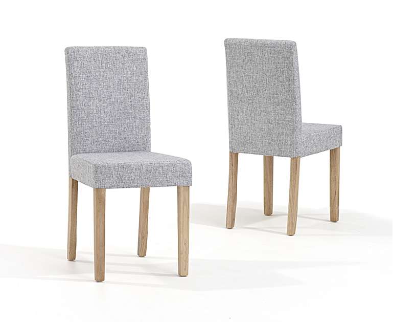Product photograph of Lila Grey Fabric Dining Chairs from Oak Furniture Superstore