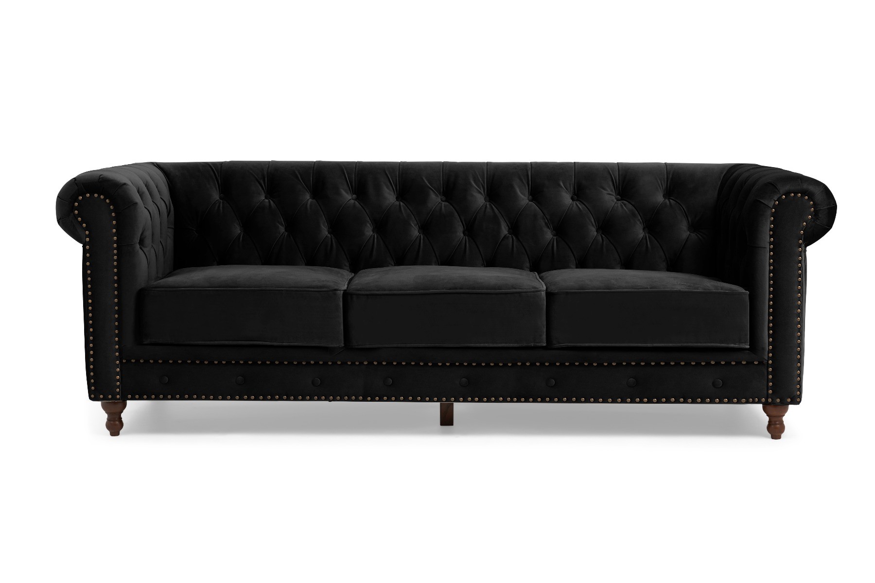 Photo 2 of Westminster chesterfield black velvet 3 seater sofa