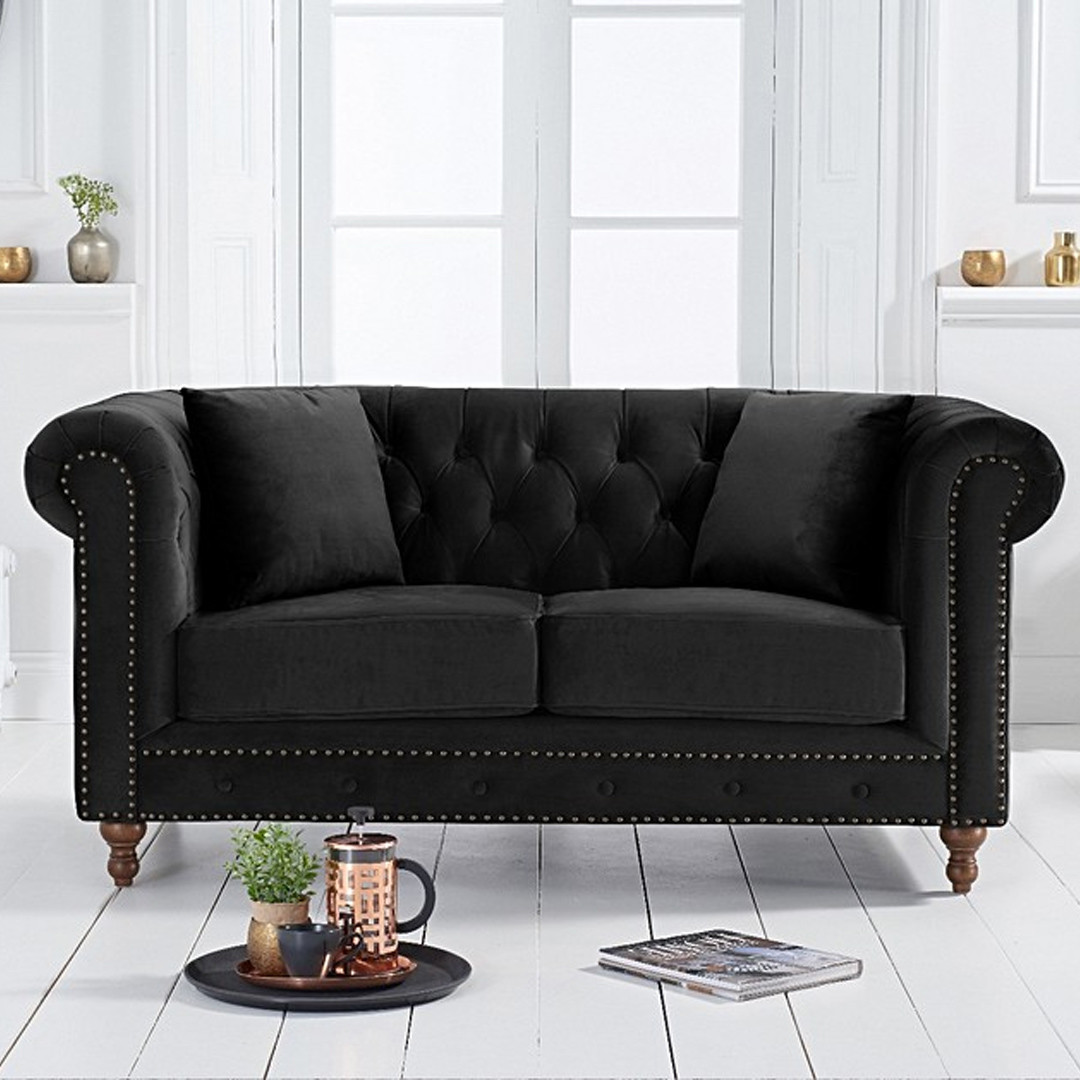 Photo 4 of Westminster chesterfield black velvet 2 seater sofa