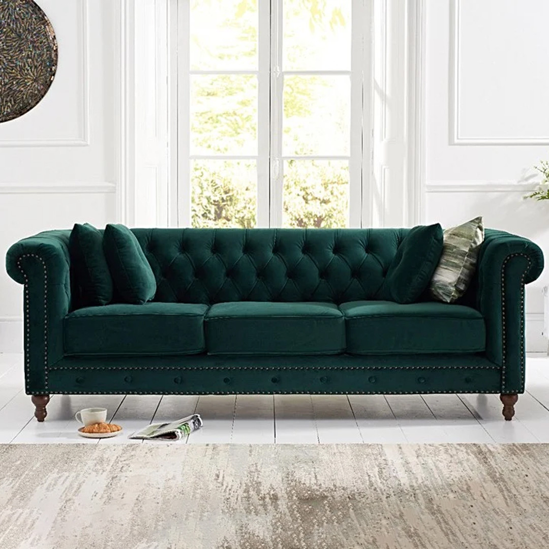 Photo 2 of Westminster chesterfield green velvet 3 seater sofa