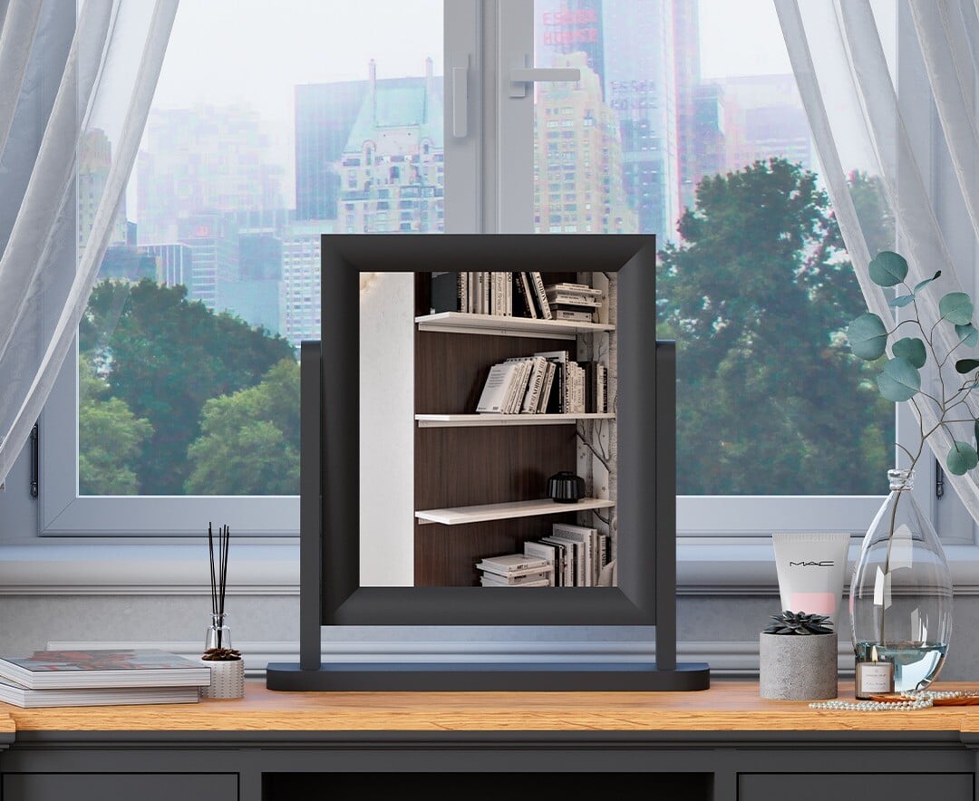 Charcoal Grey Painted Dressing Table Mirror
