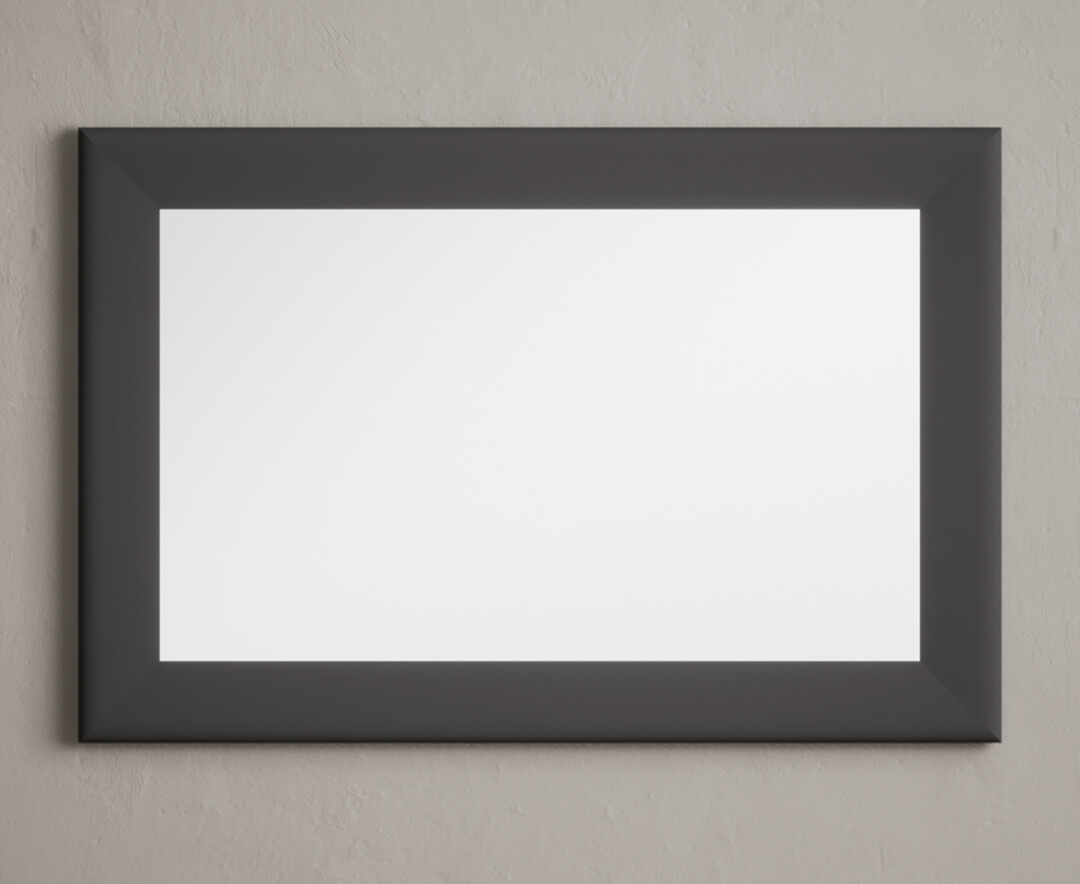 Product photograph of Charcoal Grey Painted 90cm Wall Mirror from Oak Furniture Superstore