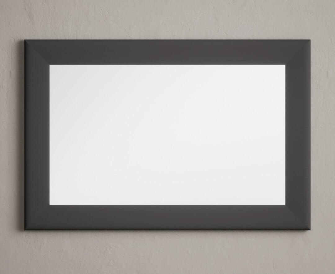 Product photograph of Charcoal Grey Painted 90cm Wall Mirror from Oak Furniture Superstore