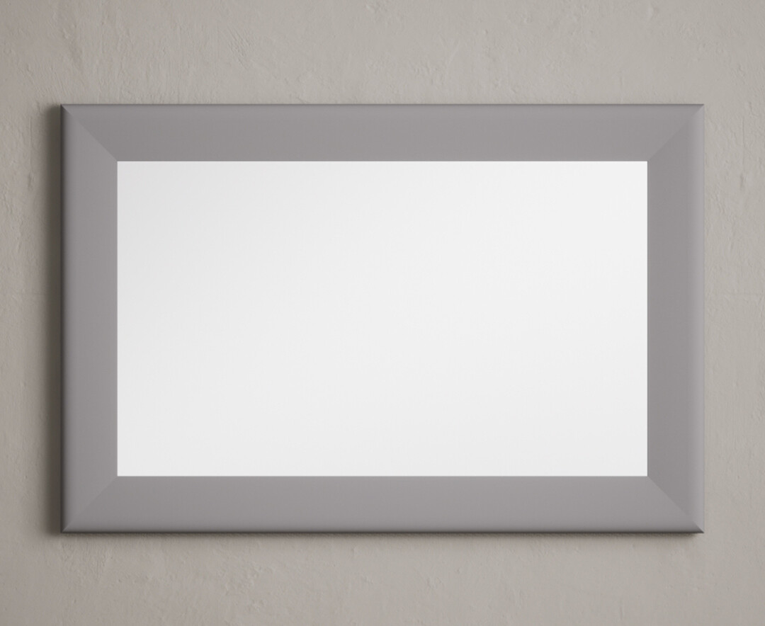 Product photograph of Light Grey Painted 90cm Wall Mirror from Oak Furniture Superstore
