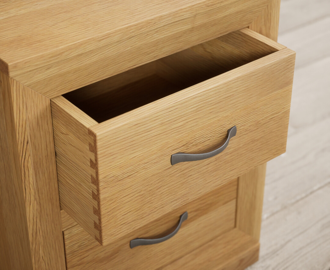 Photo 2 of Mitre solid oak 2 drawer bedside chest