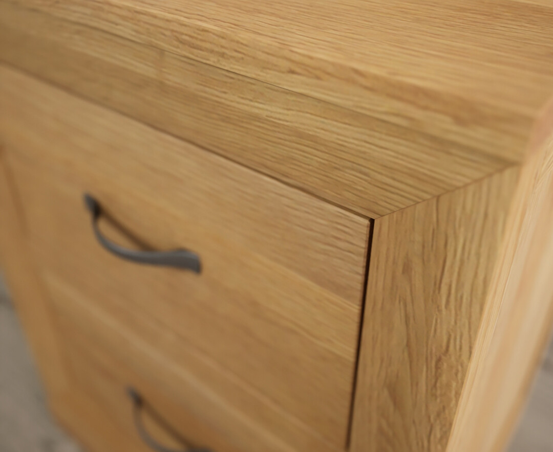 Photo 3 of Mitre solid oak 2 drawer bedside chest