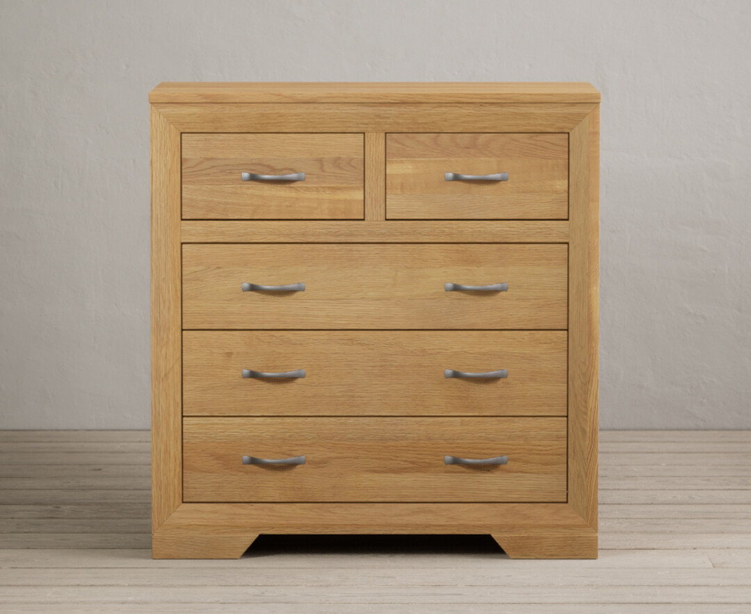 Mitre Solid Oak 2 Over 3 Chest Of Drawers