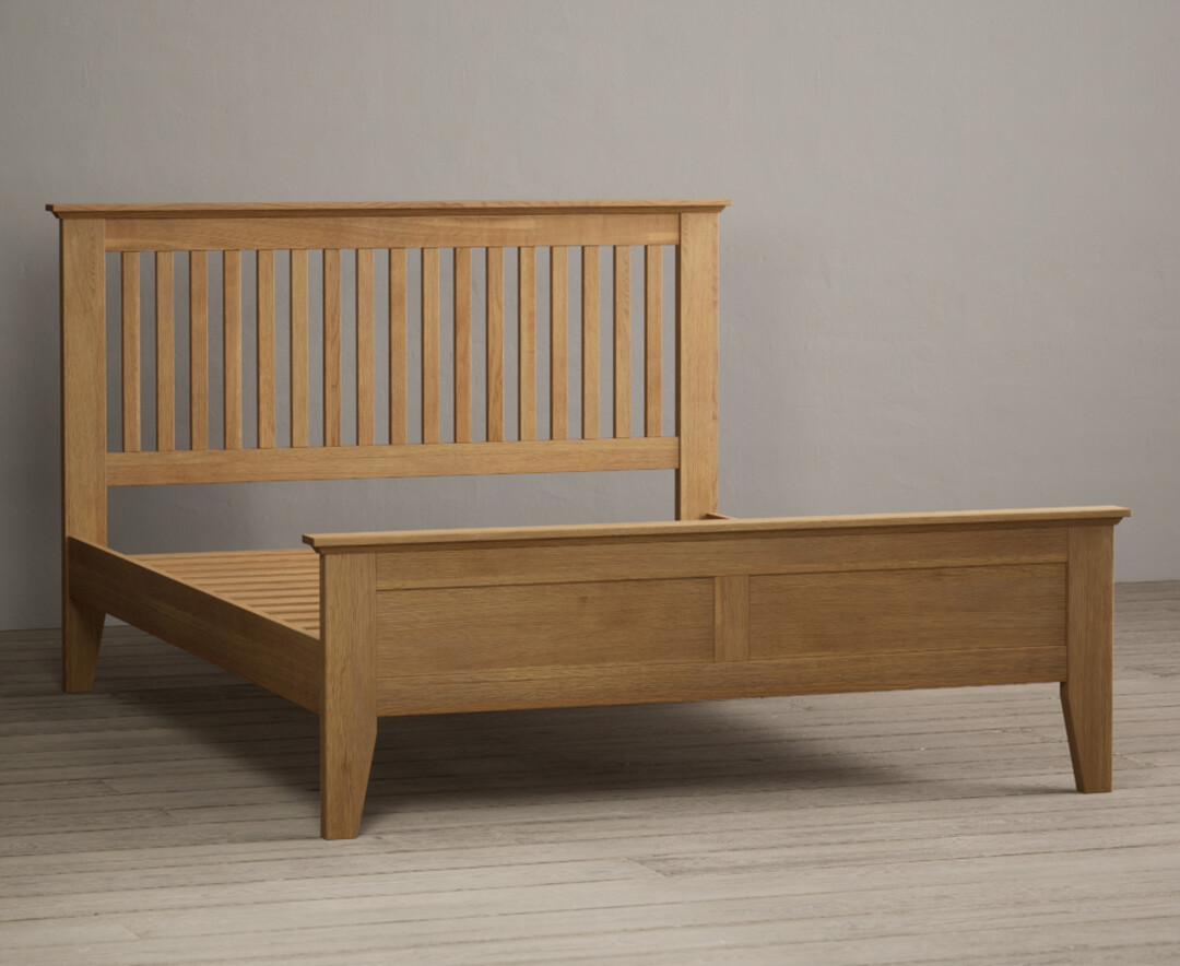 Product photograph of Mitre Solid Oak Double Bed from Oak Furniture Superstore
