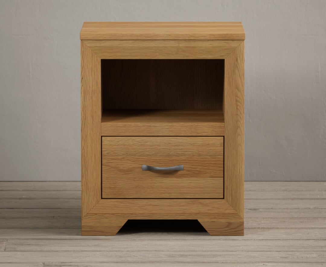 Mitre Solid Oak 1 Drawer Bedside Table