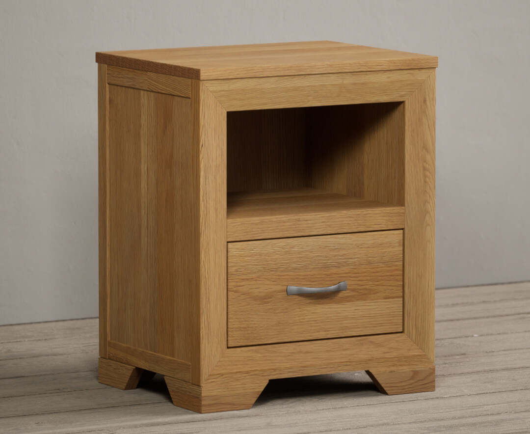 Photo 1 of Mitre solid oak 1 drawer bedside table