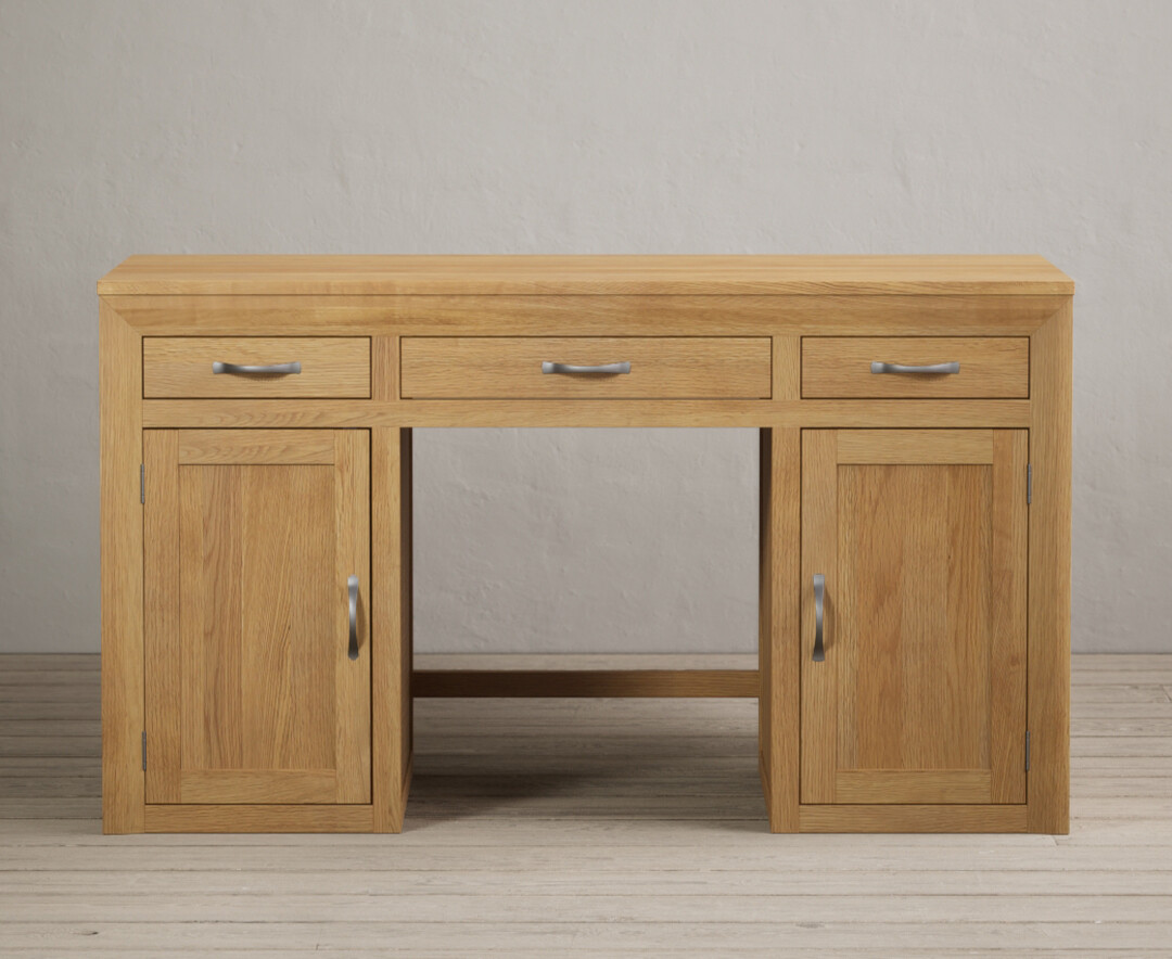 Mitre Solid Oak Large Computer Desk