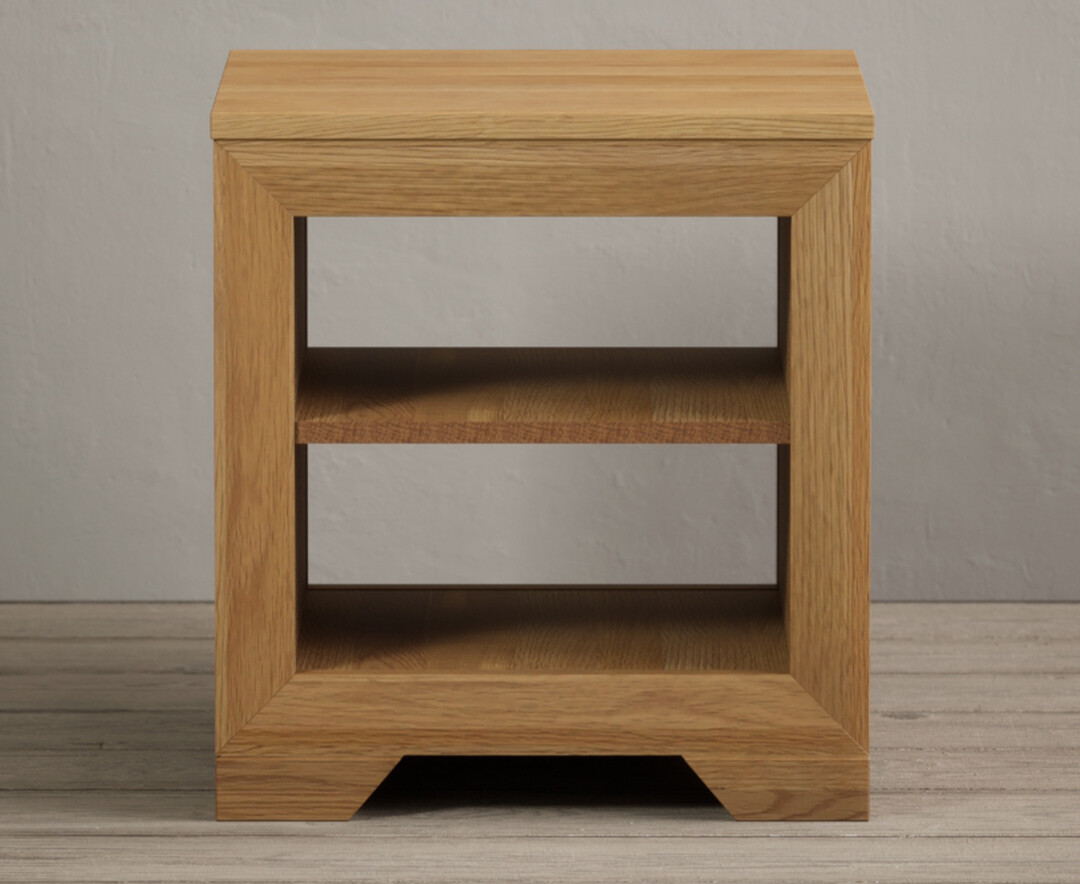 Product photograph of Mitre Solid Oak Lamp Table from Oak Furniture Superstore