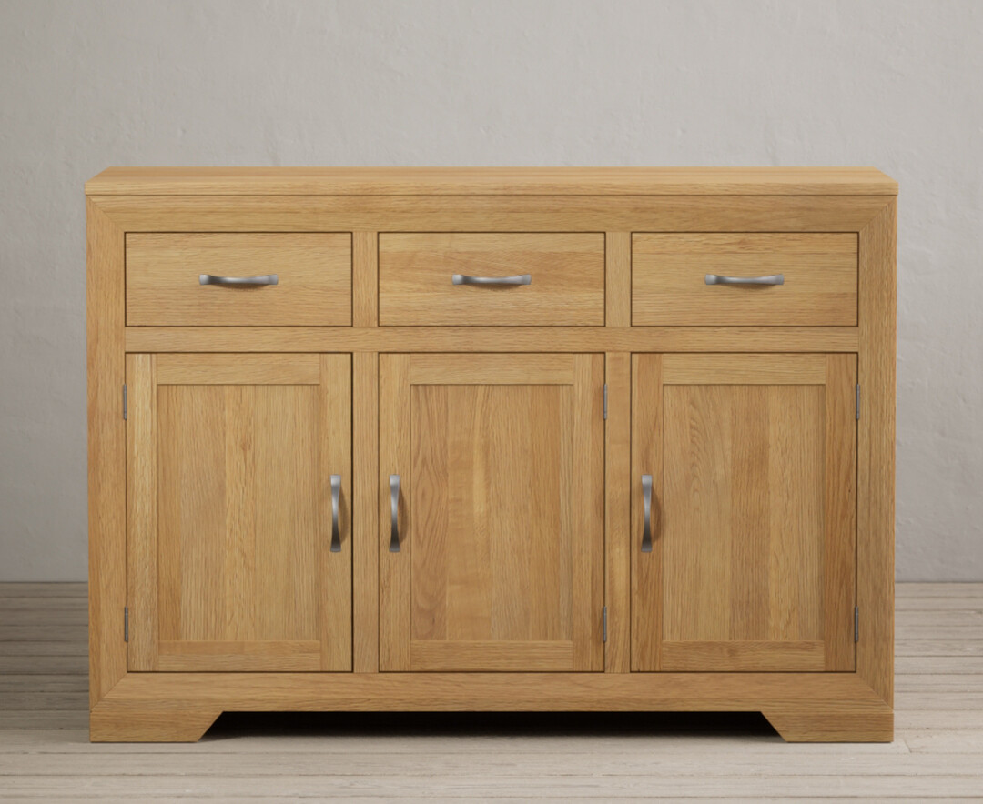 Product photograph of Mitre Solid Oak Large Sideboard from Oak Furniture Superstore