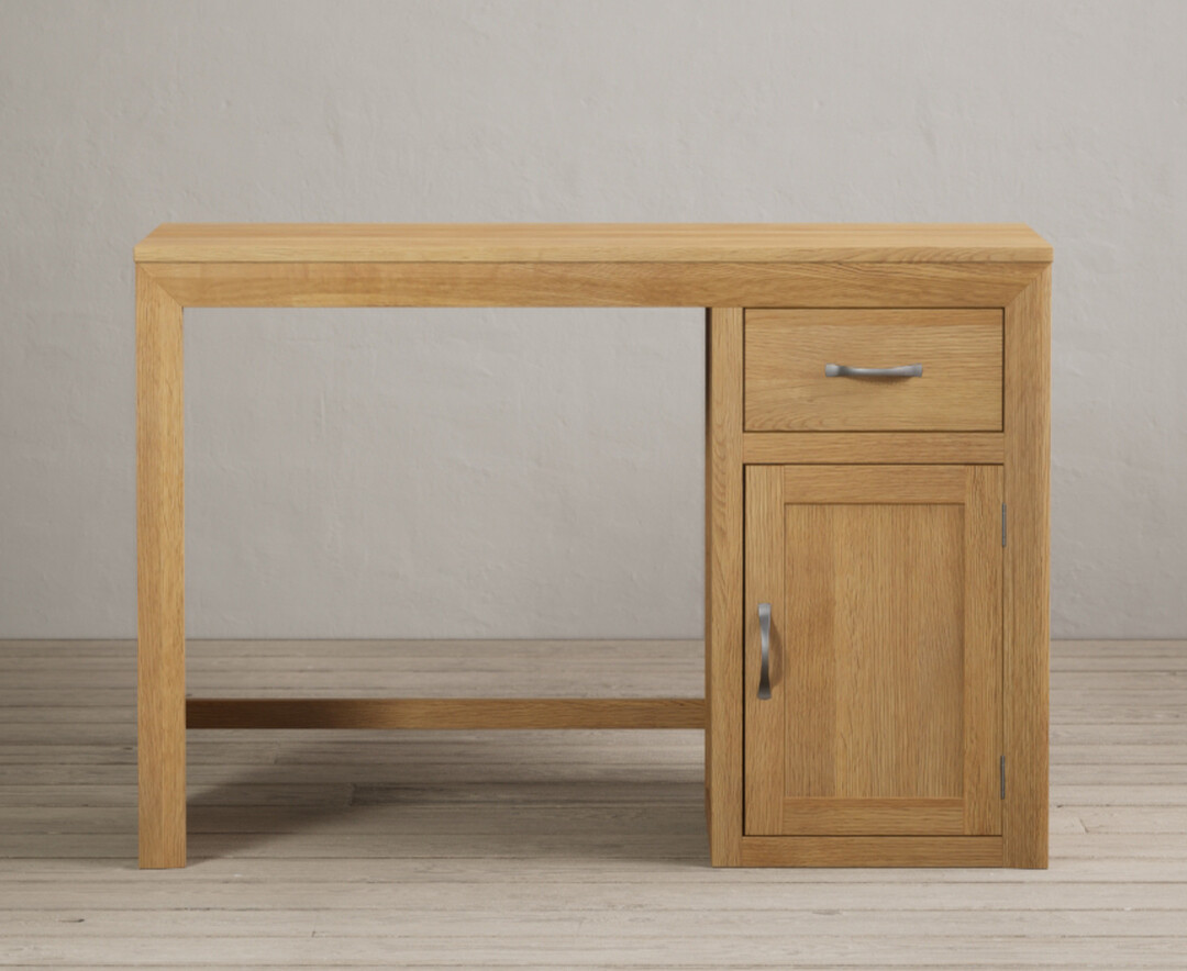 Product photograph of Mitre Solid Oak Computer Desk from Oak Furniture Superstore