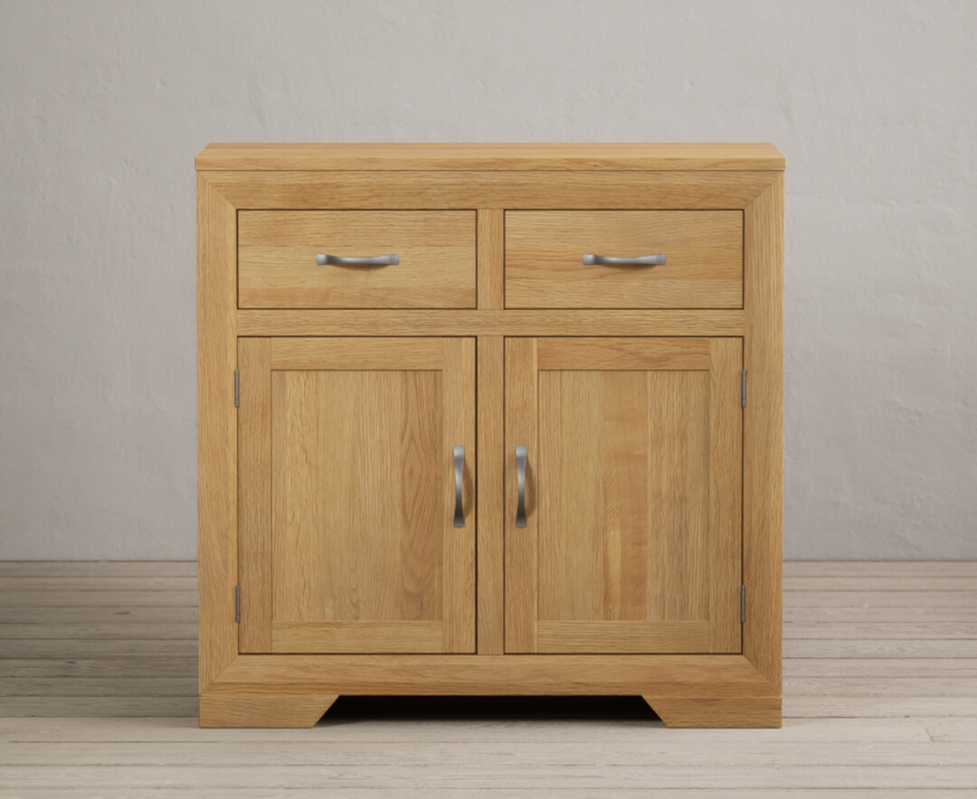 Product photograph of Mitre Solid Oak Small Sideboard from Oak Furniture Superstore