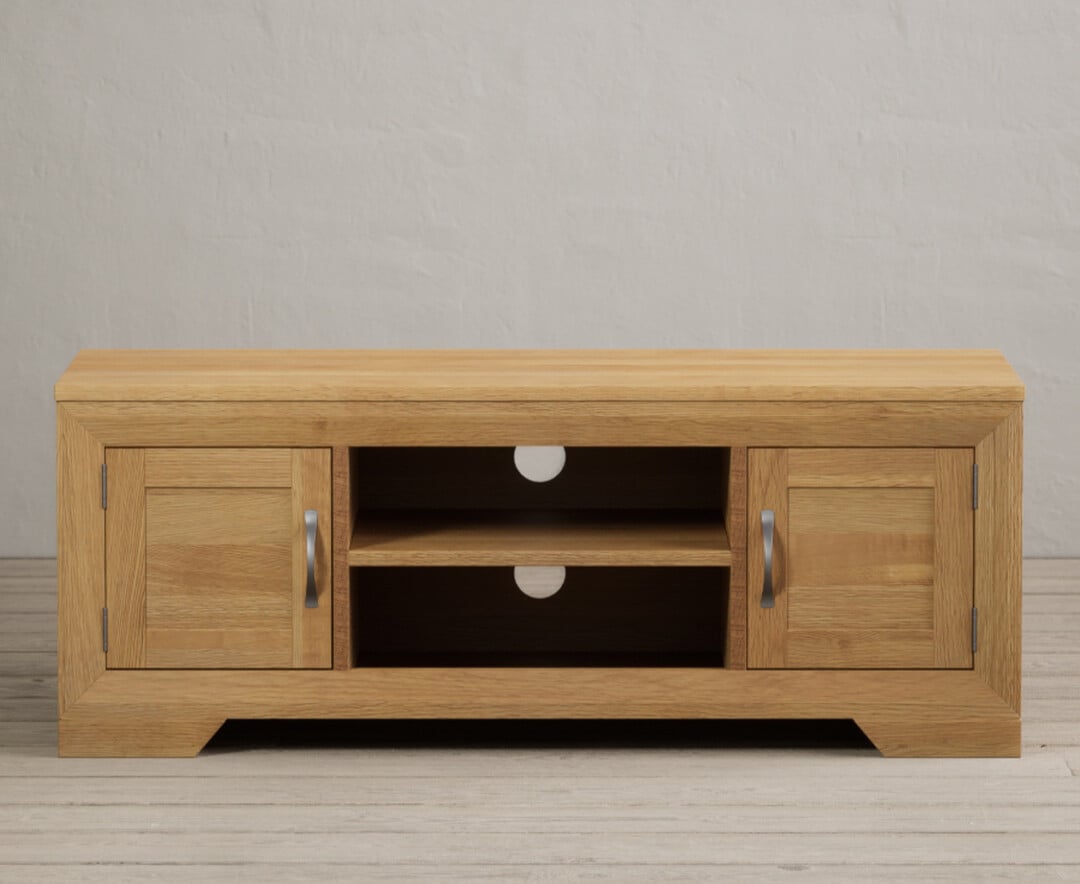 Mitre Solid Oak Super Wide Tv Cabinet