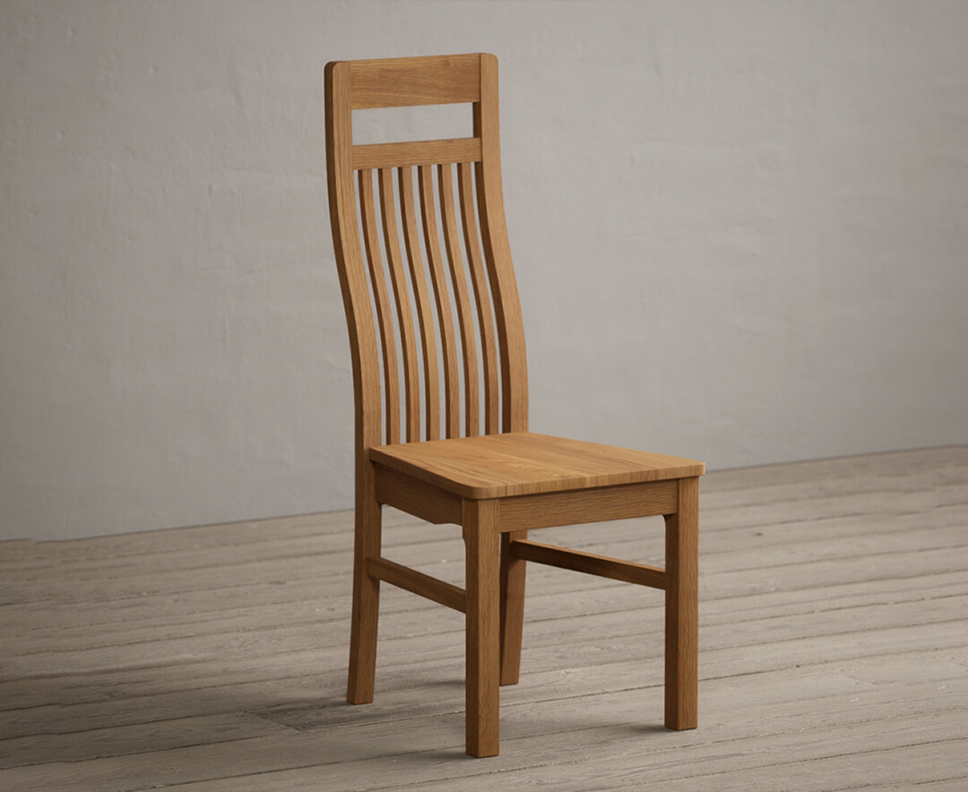 Product photograph of Monroe Solid Oak Dining Chairs With Oak Seat Pad from Oak Furniture Superstore.