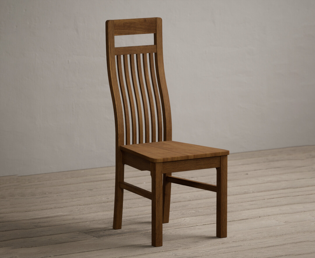 Product photograph of Monroe Rustic Oak Dining Chairs With Rustic Seat Pad from Oak Furniture Superstore.