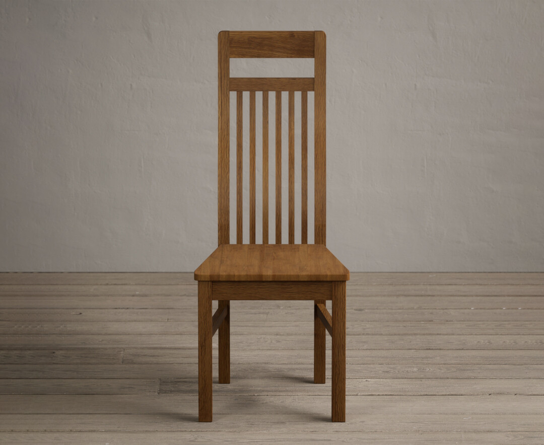 Product photograph of Monroe Rustic Oak Dining Chairs With Rustic Seat Pad from Oak Furniture Superstore