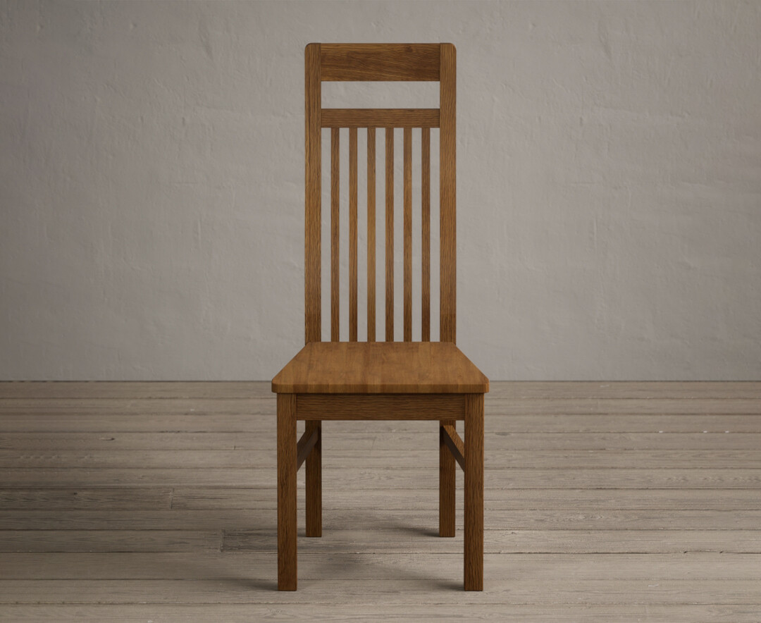 Monroe Rustic Oak Dining Chairs With Rustic Seat Pad