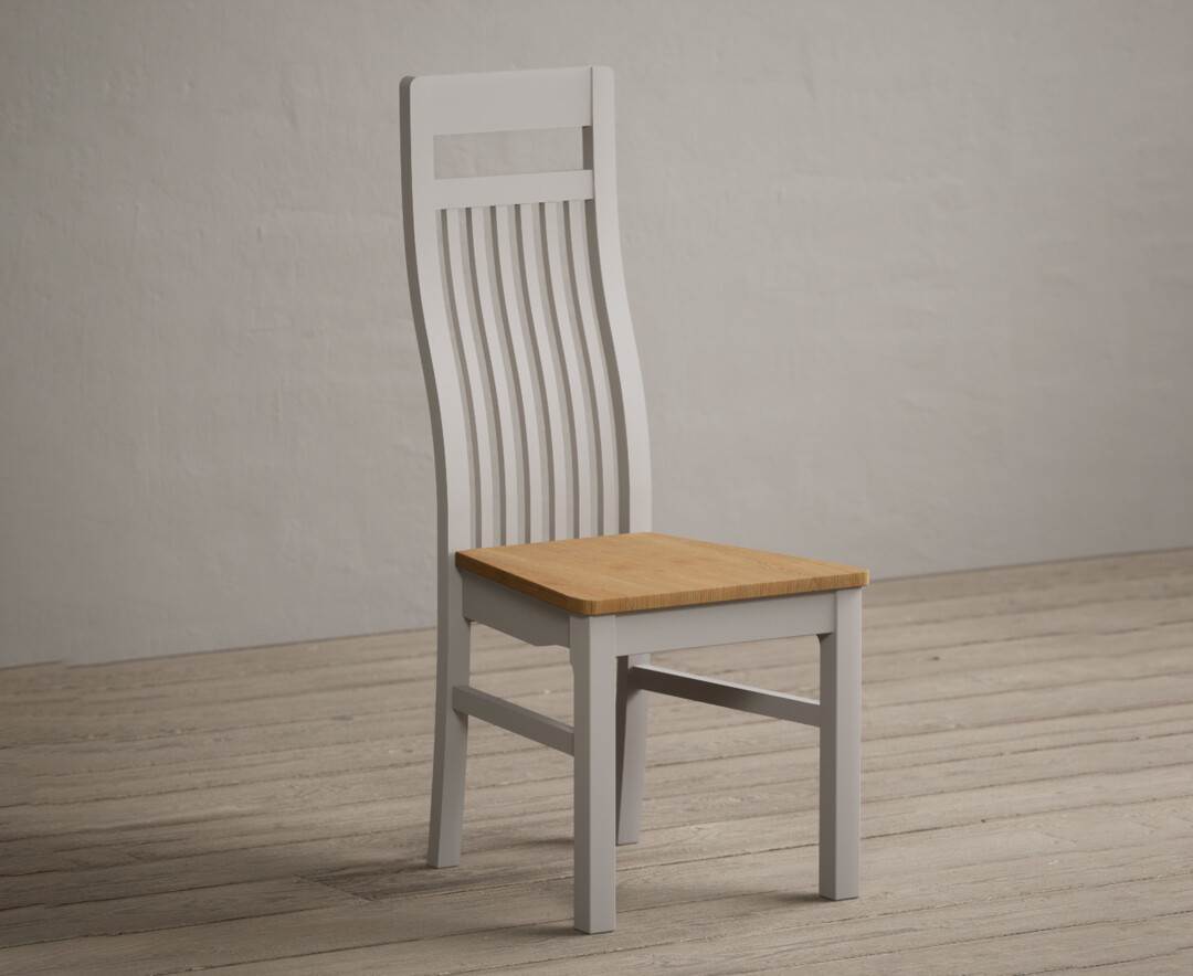 Product photograph of Monroe Soft White Painted Dining Chairs With Oak Seat Pad from Oak Furniture Superstore.